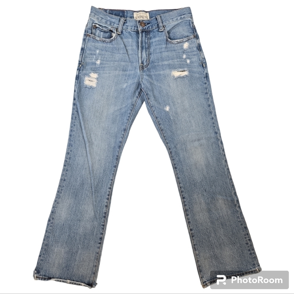 Aeropostle Driggs 29/30 Slim Bootcut Cotton Distressed EUC Staple Basic Jeans